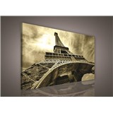 Obraz na plátně Eiffelova věž v sépia 75 x 100 cm