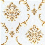 Samolepící pěnové 3D panely rozměr 70 x 70 cm, ornamenty béžovo-zlaté