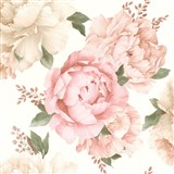Papírové tapety na zeď IMPOL velké růžovo-béžové květy