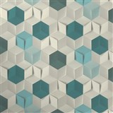 Vliesové tapety na zeď IMPOL hexagony 3D modré