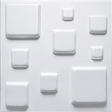 Stropní panely 3D XPS BLOCKS bílý rozměr 50 x 50 cm