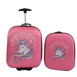 Dětský kufr vysoký na kolečkách + batoh - Unicorn