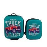 Dětský kufr vysoký na kolečkách + batoh - Monster Truck