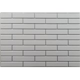 Obkladové panely 3D PVC rozměr 440 x 580 mm malá cihla bílá se stříbrnou spárou