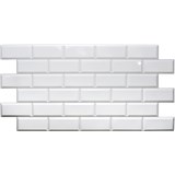 Obkladové panely 3D PVC rozměr 966 x 484 mm obklad bílý s šedou spárou