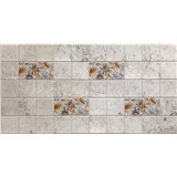 Obkladové panely 3D PVC rozměr 964 x 484 mm šedý beton s květy