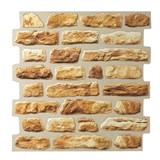 Obkladové panely 3D PVC rozměr 473 x 473 mm ukládaný kámen hnědý - POSLEDNÍ KUSY
