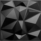 Obkladové panely 3D PVC DIAMANT černý 500 x 500 mm, tloušťka 1 mm - POSLEDNÍ KUSY