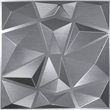 Obkladové panely 3D PVC DIAMANT stříbrný rozměr 500 x 500 mm, tloušťka 1 mm,