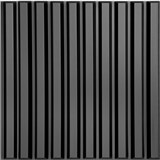 Obkladové panely 3D PVC SLATS černý 500 x 500 mm, tloušťka 1 mm - POSLEDNÍ KUSY