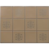 Obkladové panely 3D PVC rozměr 440 x 580 mm obklad malý hnědý se stříbrným dekorem