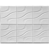 Obkladové panely 3D PVC rozměr 440 x 580 mm vlnovky bílé