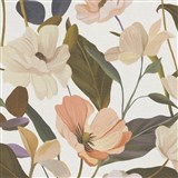 Vliesové tapety na zeď Secret Garden stylizované květy na bílém podkladu