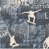 Vliesové tapety na zeď IMPOL Sweet and Cool skate - street style šedo-modrý