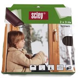 Samolepící těsnění do dveří a oken 6m profil P, těsnění 3-5mm, hnědé