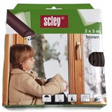 Samolepící těsnění do dveří a oken 6m profil D, těsnění 3,5-6,5mm, hnědé