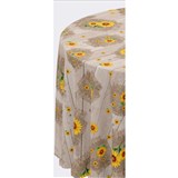 Ubrusy návin 20 m x 140 cm slunečnice na dřevěných deskách