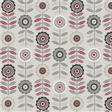 Ubrusy návin 20 m x 140 cm retro květinový vzor modro-červený