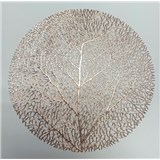 Vinylové dekorativní prostírání na stůl Metalic větvičky růžovo-zlaté 38 cm