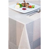 Ubrusy návin 20 m x 140 cm čtverce s ornamenty šedo-hnědé
