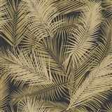Vliesové tapety na zeď IMPOL EDEN palmové listy hnědo-zlaté s metalickým odleskem