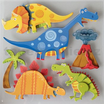 3D samolepky na zeď dětské dinosauři
