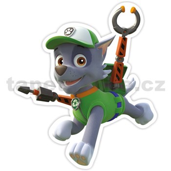 3D Pěnová dekorace na zeď Tlapková patrola Rocky v akci (Paw Patrol)