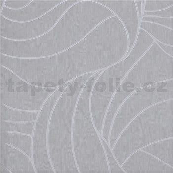 Vliesové tapety na zeď Colani Visions abstraktní listy šedé se stříbrnou konturou  AKCE