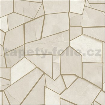 Vliesové tapety na zeď ELLE DECORATION 4 geometrický vzor béžovo-zlatý