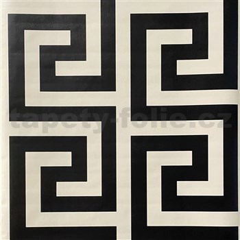 Samolepící fólie geometrický vzor černo-krémový 45 cm x 10 m