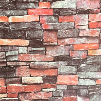 Samolepící fólie ukládaný kámen červeno-šedý 45 cm x 10 m