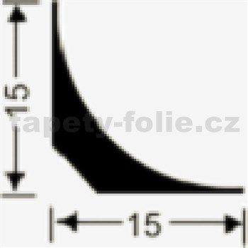 Lišty pod podlahovinu pro zaoblený roh 15 mm x 15 mm, návin 25 m