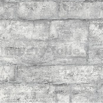 Vliesové tapety na zeď IMPOL GMK kamenná stěna šedá se stříbrnou spárou