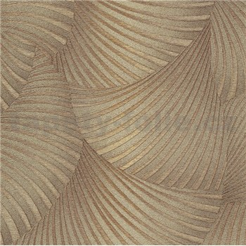 Vliesové tapety na zeď GMK Fashion for walls  5 3D twill zlatý na hnědém podkladu