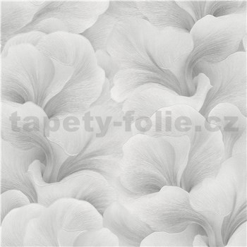 Vliesové tapety na zeď GMK Fashion for walls  5 florání vzor metalicky bílo-stříbrný