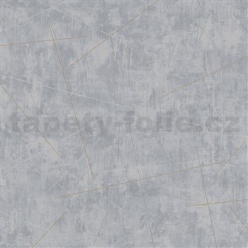 Vliesové tapety na zeď IMPOL HIT2 betonová stěrka šedá se stříbrno-zlatými detaily