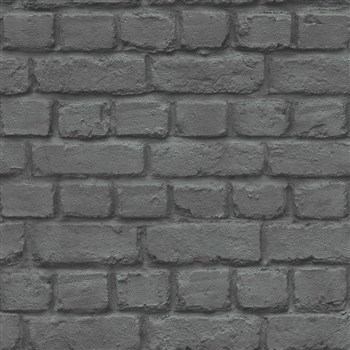 Papírové tapety na zeď IMPOL cihly černé
