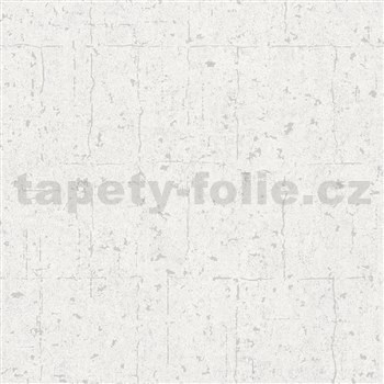 Vliesové tapety na zeď IMPOL IVY beton bílý se stříbrnou patinou