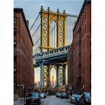 Vliesové fototapety Brooklyn Manhattan Bridge rozměr 184 cm x 248 cm - POSLEDNÍ KUS