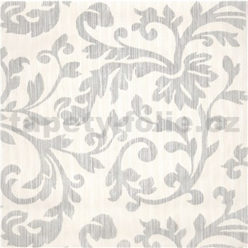 Luxusní vliesové tapety na zeď DOMOTEX New Style ornamenty šedé na béžovém podkladu   AKCE