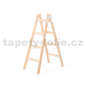 Štafle malířské PREMIUM, 4 příčky, dřevěný žebřík, 150kg