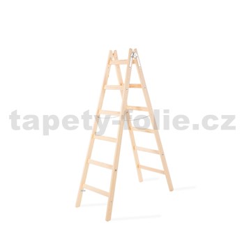 Štafle malířské PREMIUM, 6 příček, dřevěný žebřík, 150kg