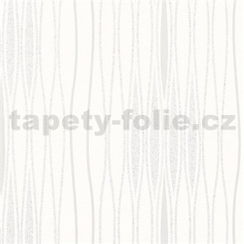 Vliesové tapety na zeď Alizé vlnovky bílo-stříbrné
