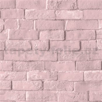 Vliesové tapety na zeď IMPOL Pop cihly růžové
