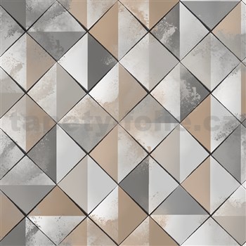 Vliesové tapety na zeď IMPOL Pop trojúhelníky šedo-hnědé