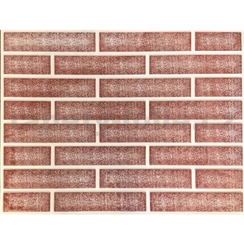 Obkladové panely 3D PVC rozměr 440 x 580 mm cihla červená s krémovou spárou