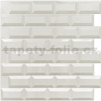 Obkladové panely 3D PVC rozměr 595 x 560 mm, tloušťka 0,6mm, bílý obklad METRO 3D