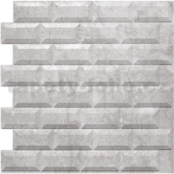 Obkladové panely 3D PVC rozměr 595 x 560 mm, tloušťka 0,6mm, šedý obklad METRO 3D SILVER - POSLEDNÍ