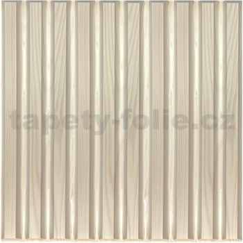 Obkladové panely 3D PVC SLATS dřevo bílé 500 x 500 mm, tloušťka 1 mm - POSLEDNÍ KUSY