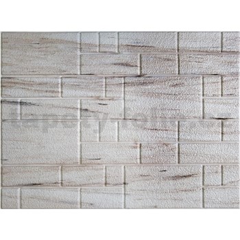 Obkladové panely 3D PVC rozměr 440 x 580 mm nepravidelný obklad strukturovaný krémový s žíháním